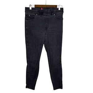 Spanx Womens Large Ankle Skinny Jeans Faded Black Stretch